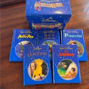 Vintage Disney Blue Storybook Music Box Collection set of 5 books